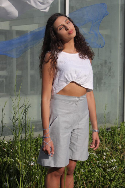Liberwave 100% Linen Free-Movement Crop-Top