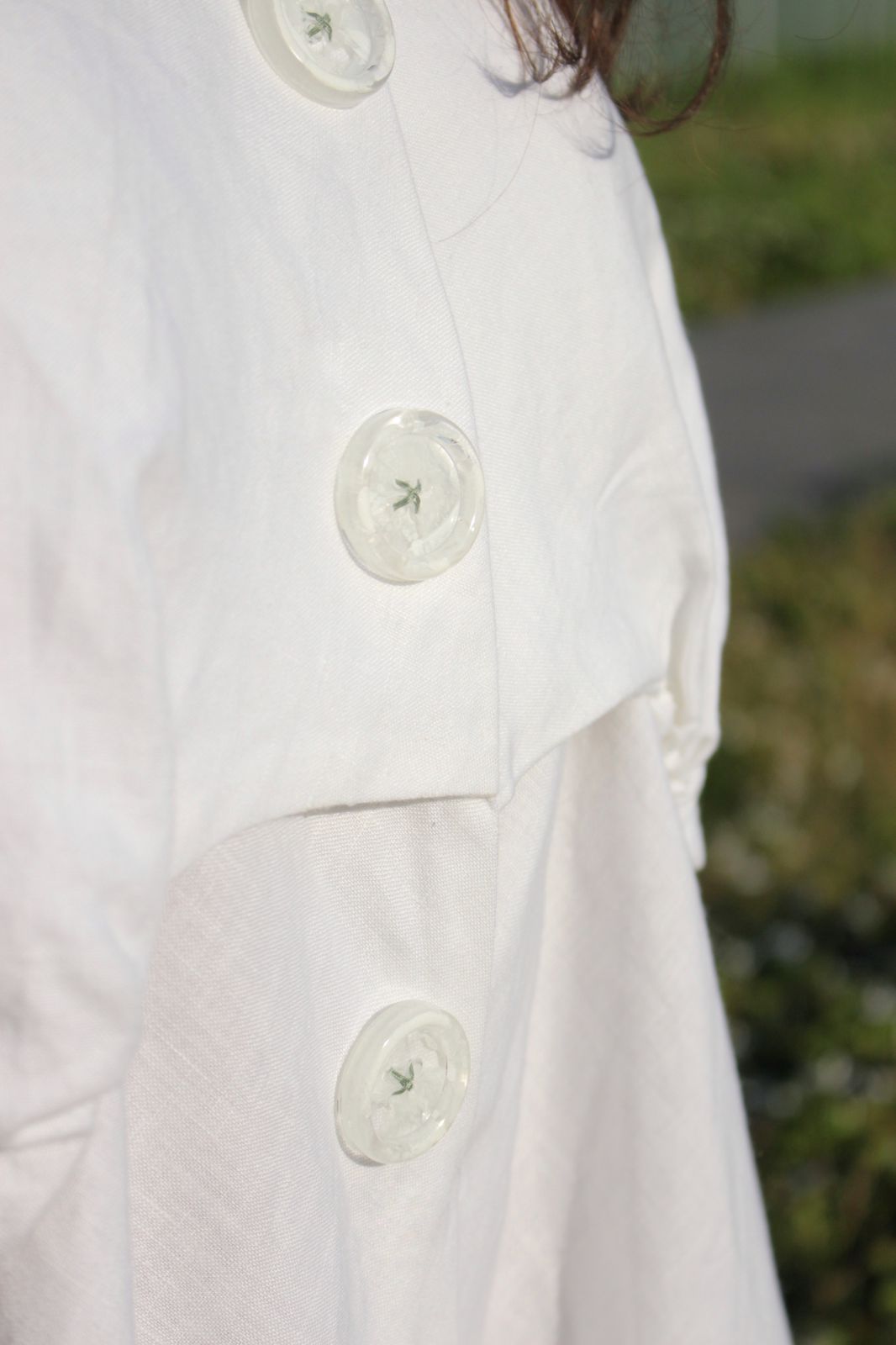 Gathered Grace - Linen Short Dress