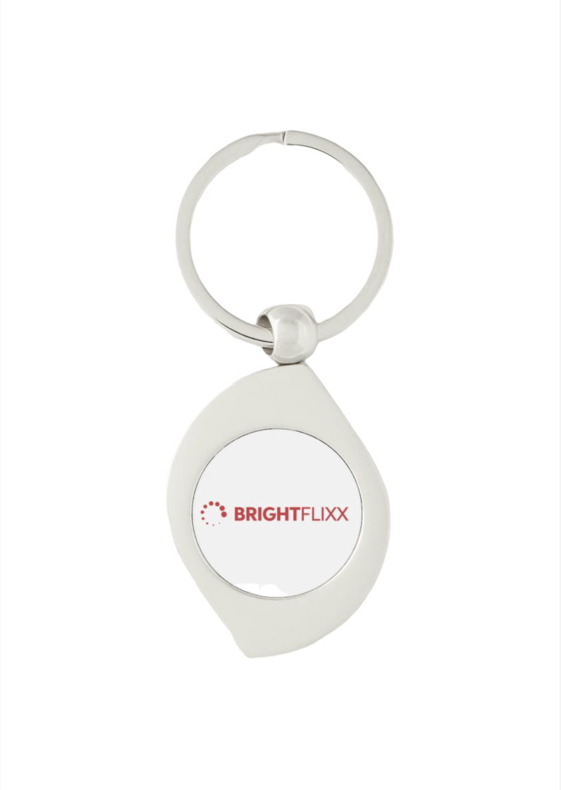 "Brightflixx & Mayv: FusionBlend keychain."