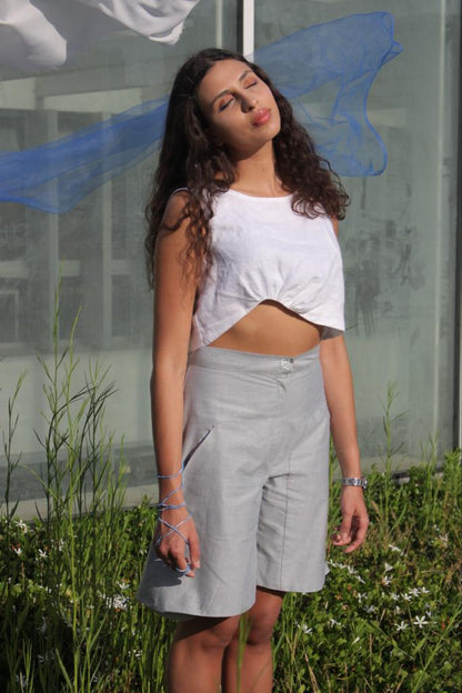 Liberwave 100% Linen Free-Movement Crop-Top