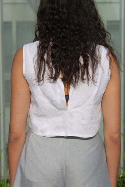Liberwave 100% Linen Free-Movement Crop-Top