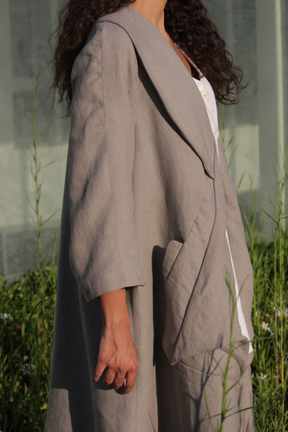 Linen Landscape - Oversized Coat
