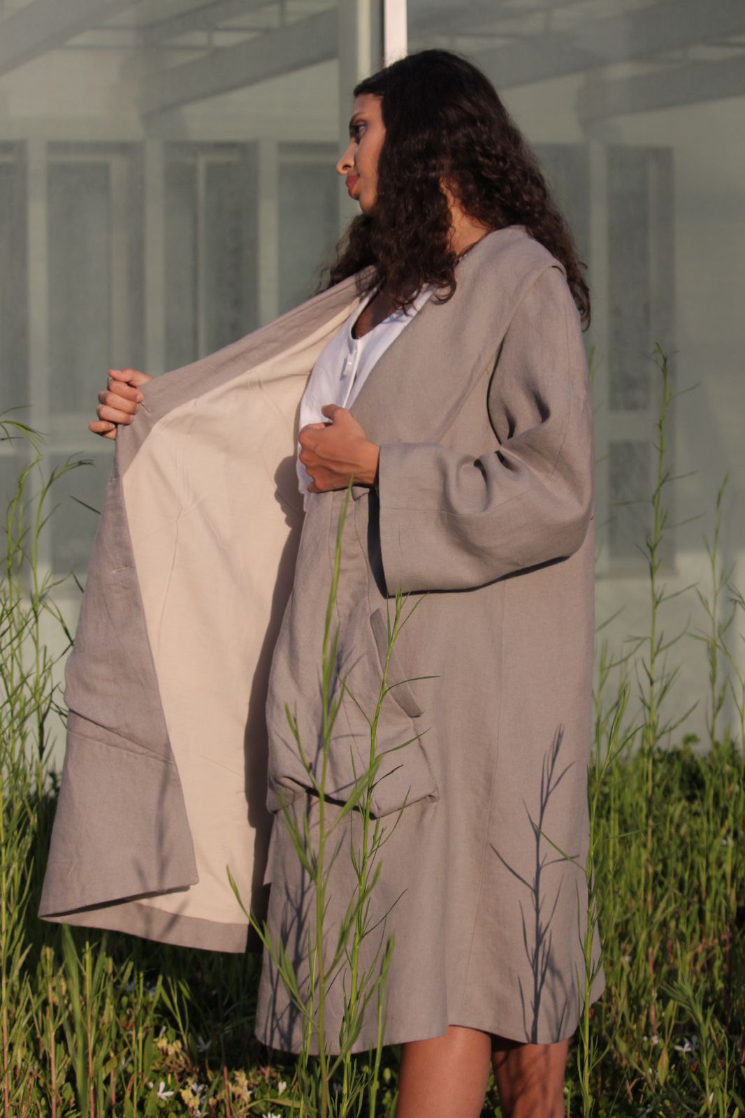 Linen Landscape - Oversized Coat